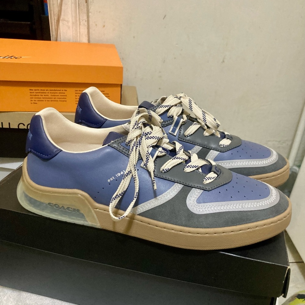 Brand new Men Coach sneakers   CTYSL CLRBLK CRT  color blue mist grey QGW - Picture 2 of 5